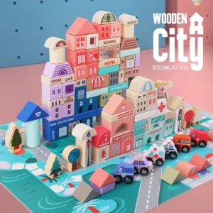 City Wooden Building Blocks Set