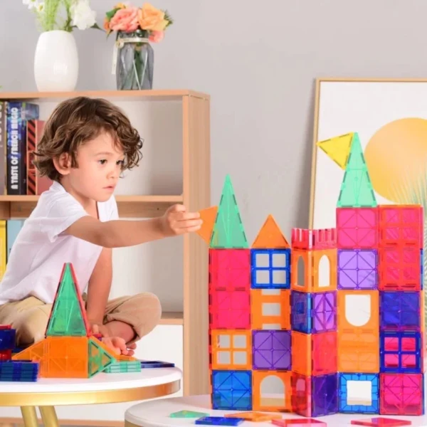 120pcs Magnetic Tiles Building Blocks