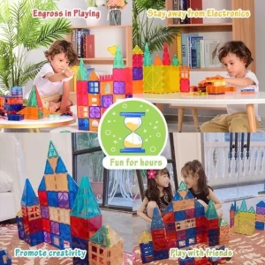 120pcs Magnetic Tiles Building Blocks
